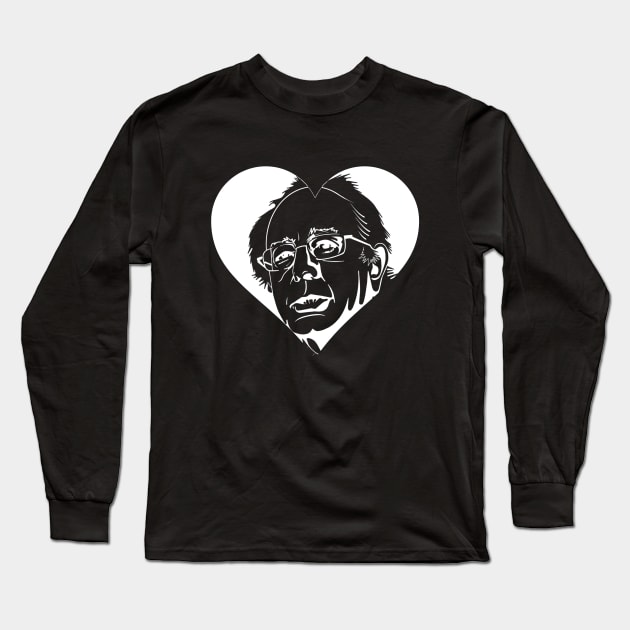 white bernie sanders heart Long Sleeve T-Shirt by gossiprag